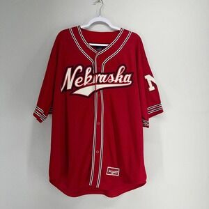 Colosseum Nebraska Cornhuskers‎ Baseball Jersey Mens XL Red NCAA Short Sleeve